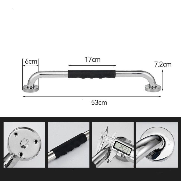 Dia25mm 304 stainless steel 300-600mm silicone handle bathroom grab bar