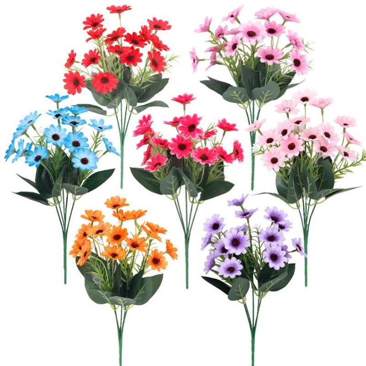 Artificial chrysanthemums in various colors