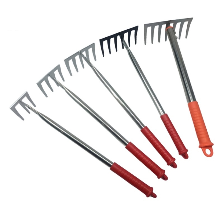 Three-toothed, four-toothed, five-toothed, six-toothed, and seven-toothed rakes