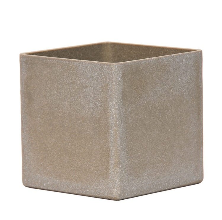 Simple cube-shaped plastic flower pot