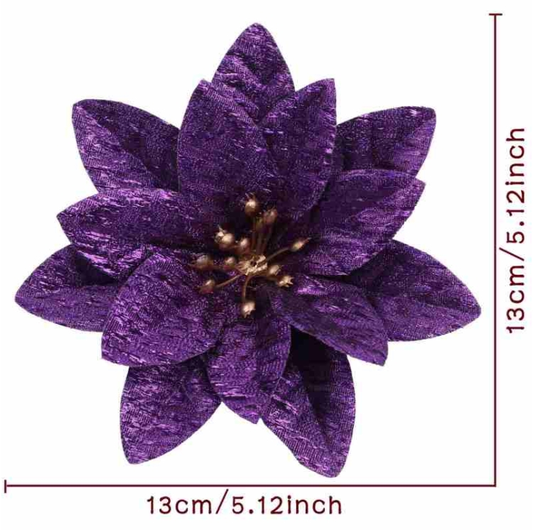 Artificial Christmas Flower Head In Various Colors