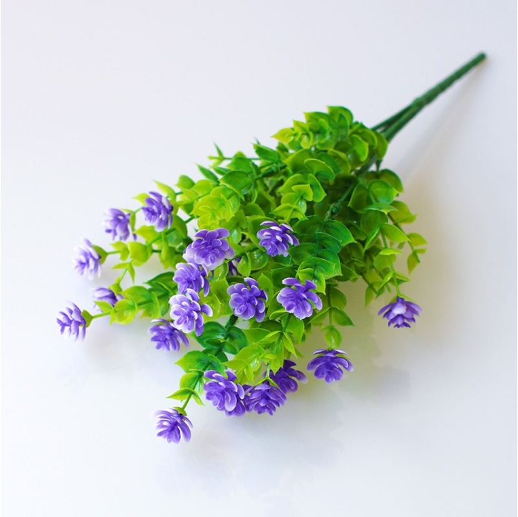 Artificial eucalyptus with flowers