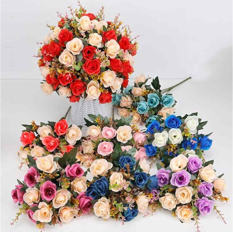 Artificial rose with twelve blooms