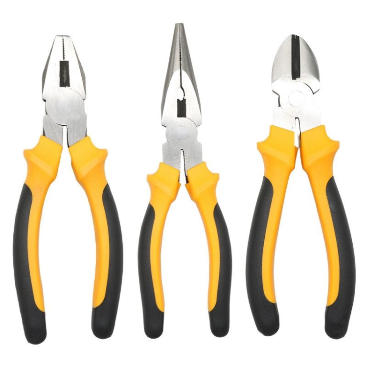 6-inch, 7-inch, 8-inch diagonal pliers, needle-nose pliers, wire cutters