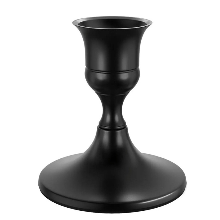 Copper, black and silver candlesticks