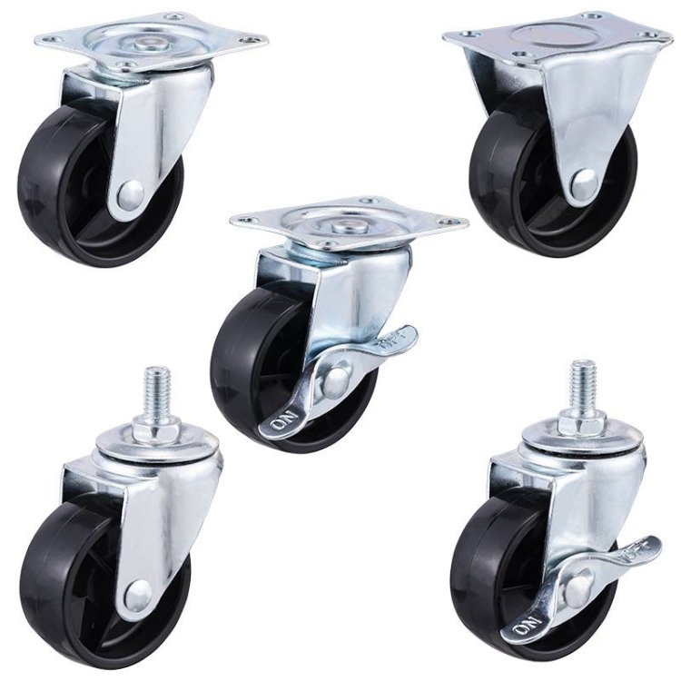 2-inch, 2.5-inch and 3-inch Black PP wheels