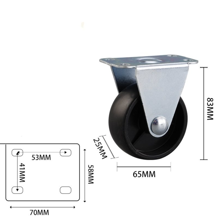 1.5-inch, 2-inch, 2.5-inch and 3-inch Black PP Furniture casters