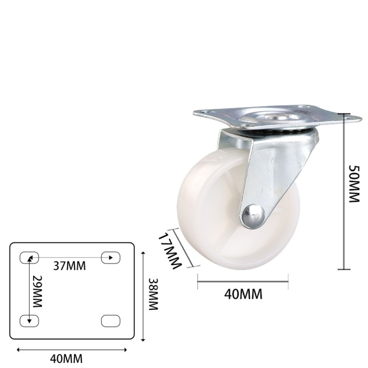1.5-inch, 2-inch, 2.5-inch and 3-inch Black PP Furniture wheels