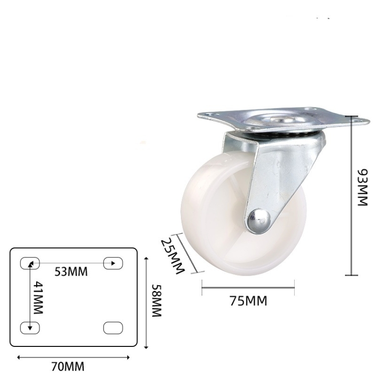 1.5-inch, 2-inch, 2.5-inch and 3-inch Black PP Furniture wheels