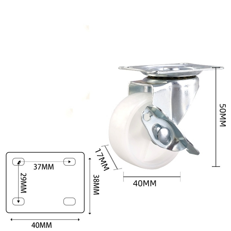 1.5-inch, 2-inch, 2.5-inch and 3-inch Black PP Furniture wheels