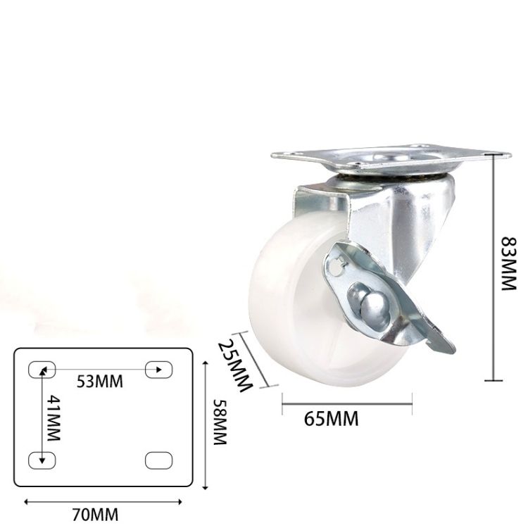 1.5-inch, 2-inch, 2.5-inch and 3-inch Black PP Furniture wheels