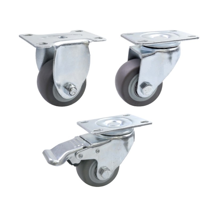 3-inch, 4-inch and 5-inch medium TPR Dual-axle casters