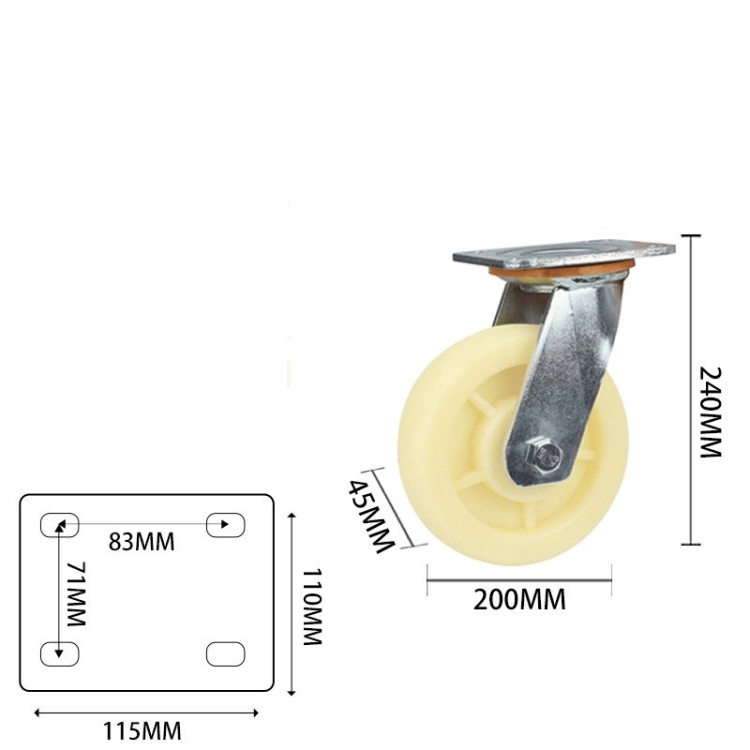 4-inch, 5-inch, 6-inch, 8-inch heavy-duty nylon casters