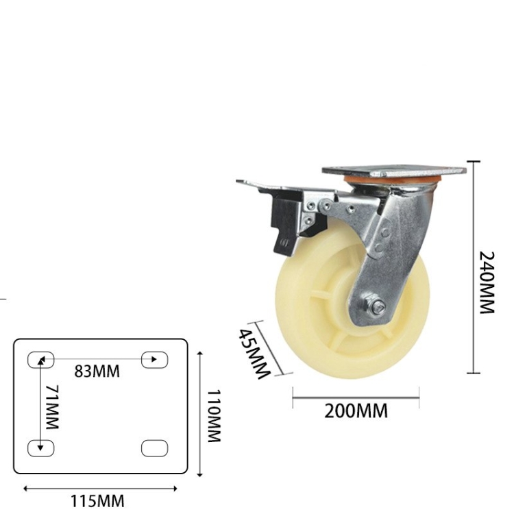 4-inch, 5-inch, 6-inch, 8-inch heavy-duty nylon casters