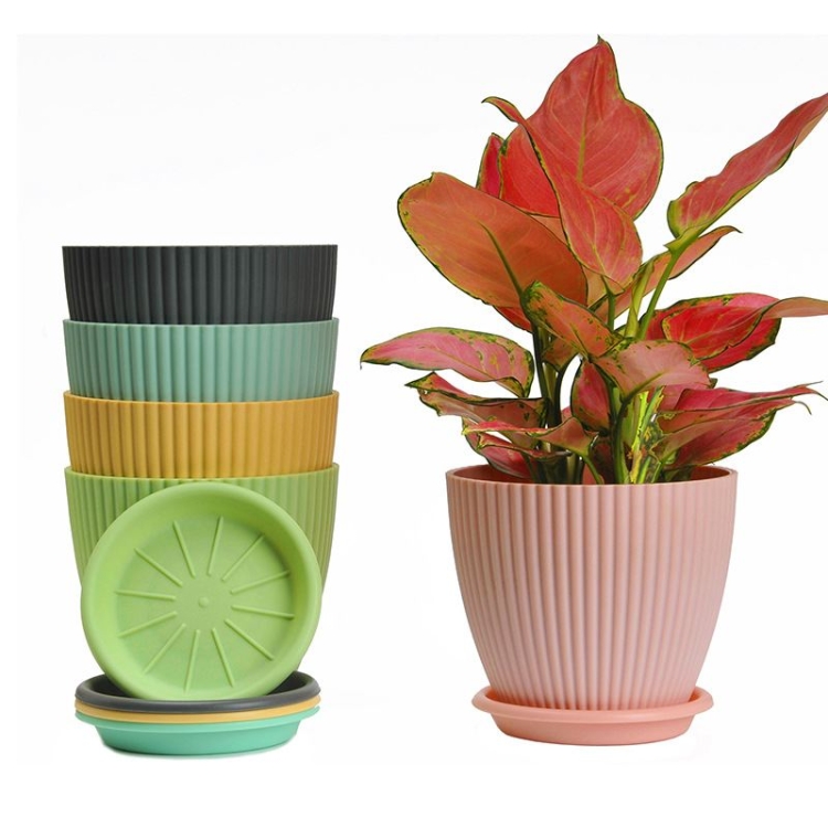 Colorful PP striped flower pot