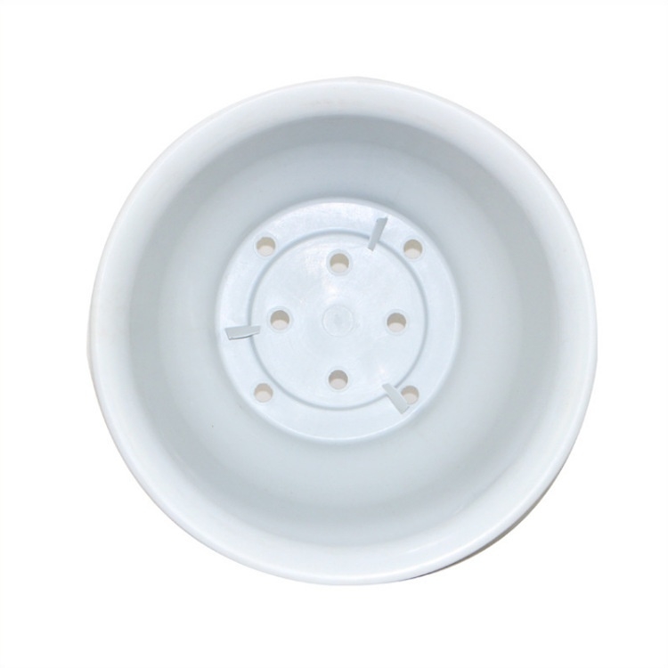 Plastic flower pots with printed patterns