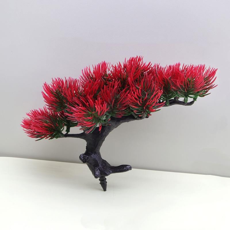 Various artificial pine trees