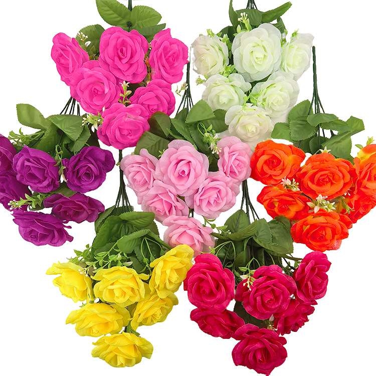 Artificial roses with 6 flowers
