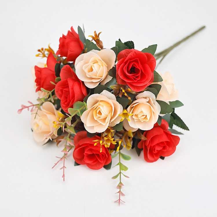 Artificial rose with twelve blooms