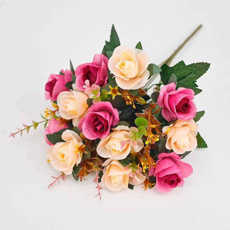 Artificial rose with twelve blooms