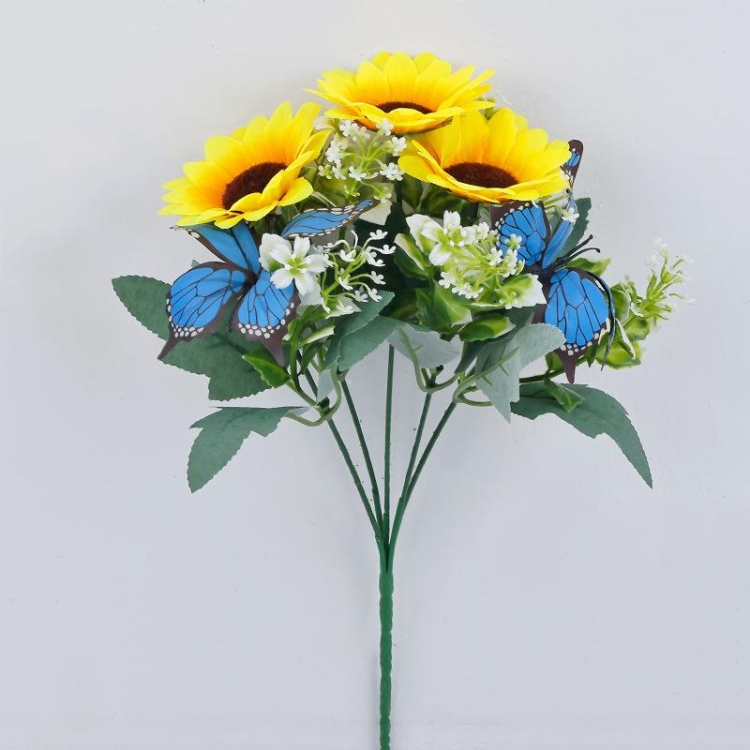 Artificial sunflower with butterflies