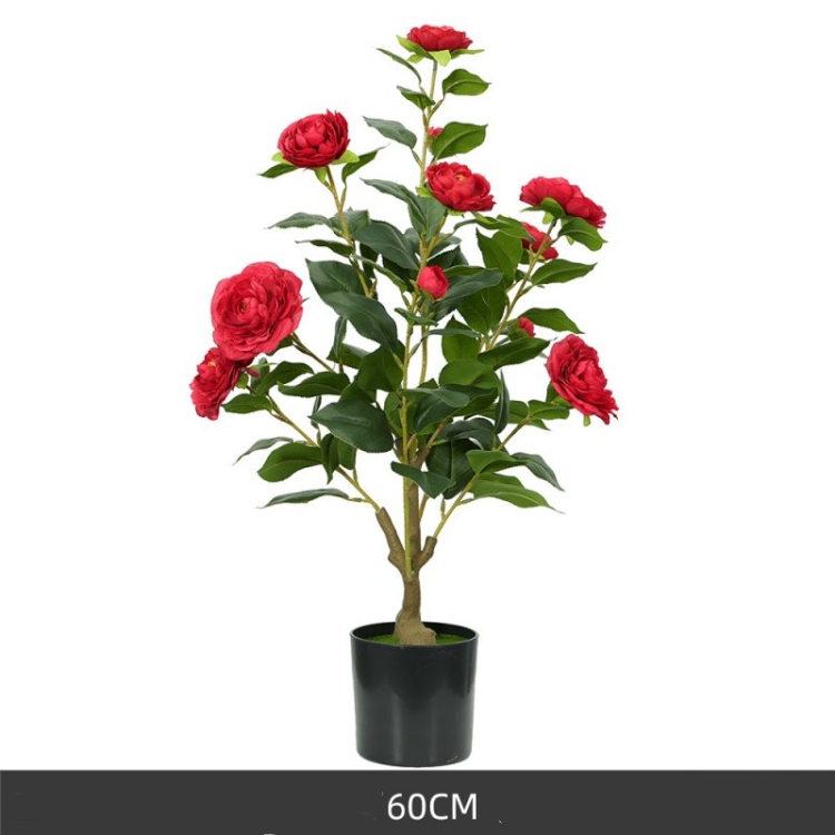 Artificial red camellia potted plants 60-210 cm