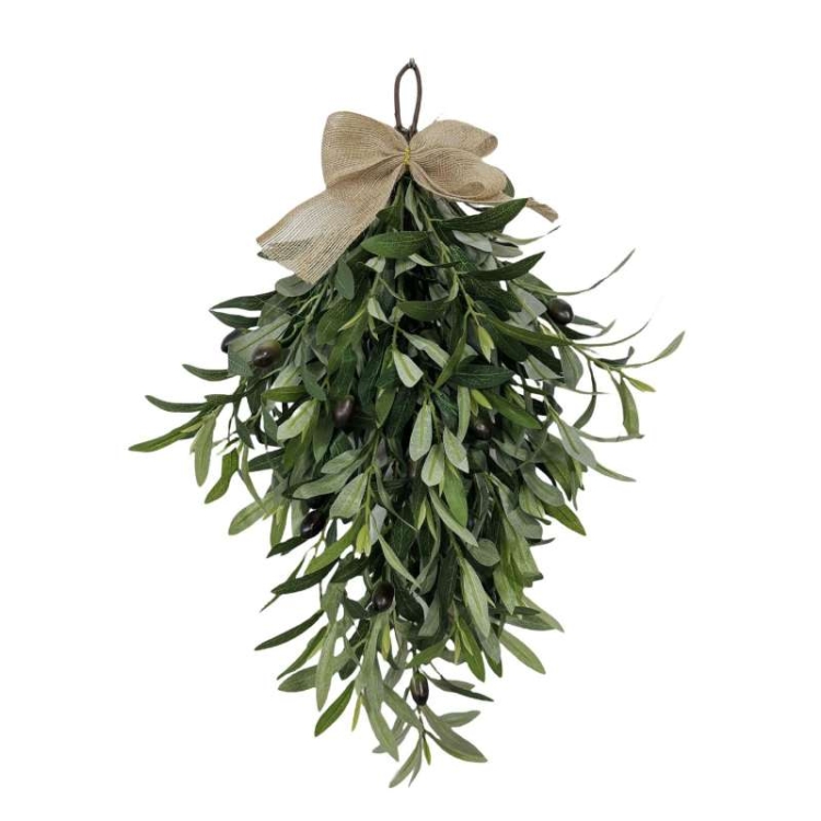 Upside-down simulated eucalyptus leaves