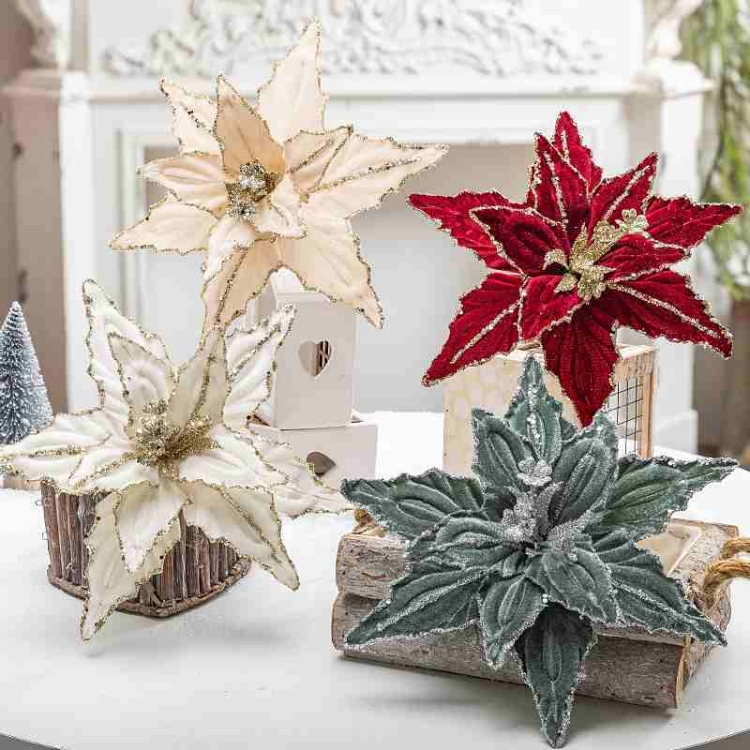 Flannel Christmas Flower Head