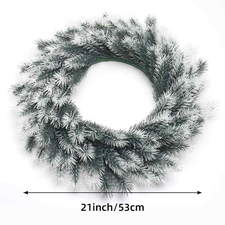 53cm Plastic White Pine Needle Wreath