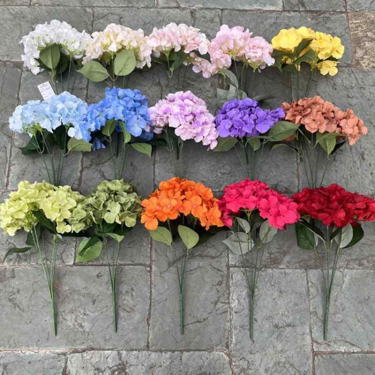 Silk fabric artificial hydrangea bouquet