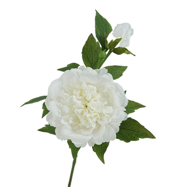High-quality artificial peony with two flower heads
