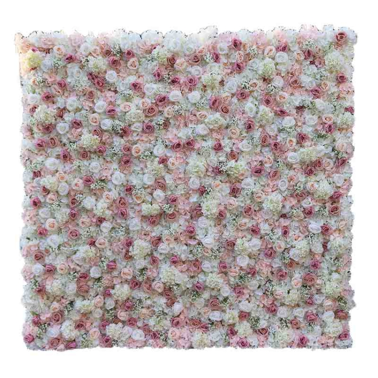 Artificial Roses, hydrangeasand baby's breath wall
