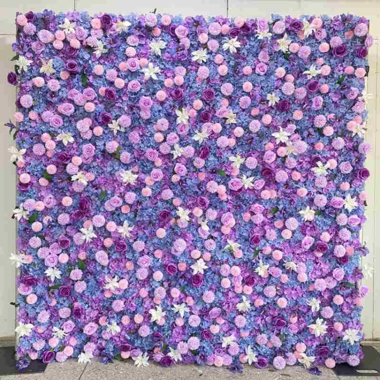 Artificial Roses, hydrangeas and other plants wall