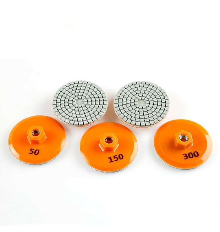 Integrated edge trimming angle grinder dry polishing disc