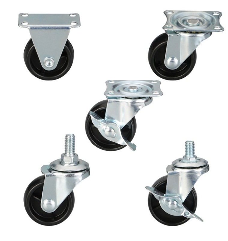 1.5-inch, 2-inch, 2.5-inch and 3-inch Black PP Furniture casters