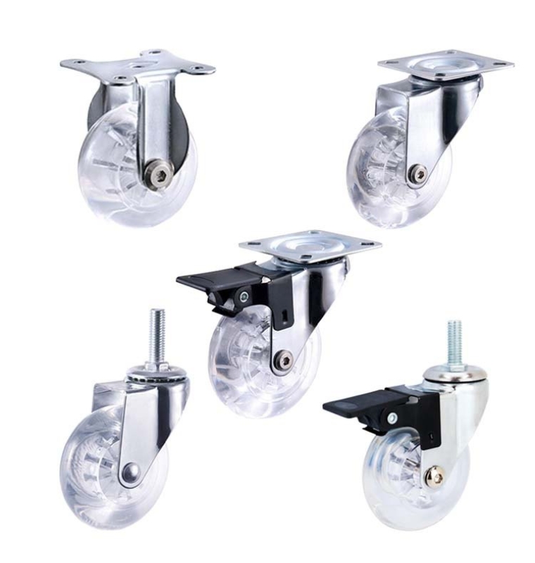 1.5-inch, 2-inch and 3-inch Transparent Crystal Version PU Caster