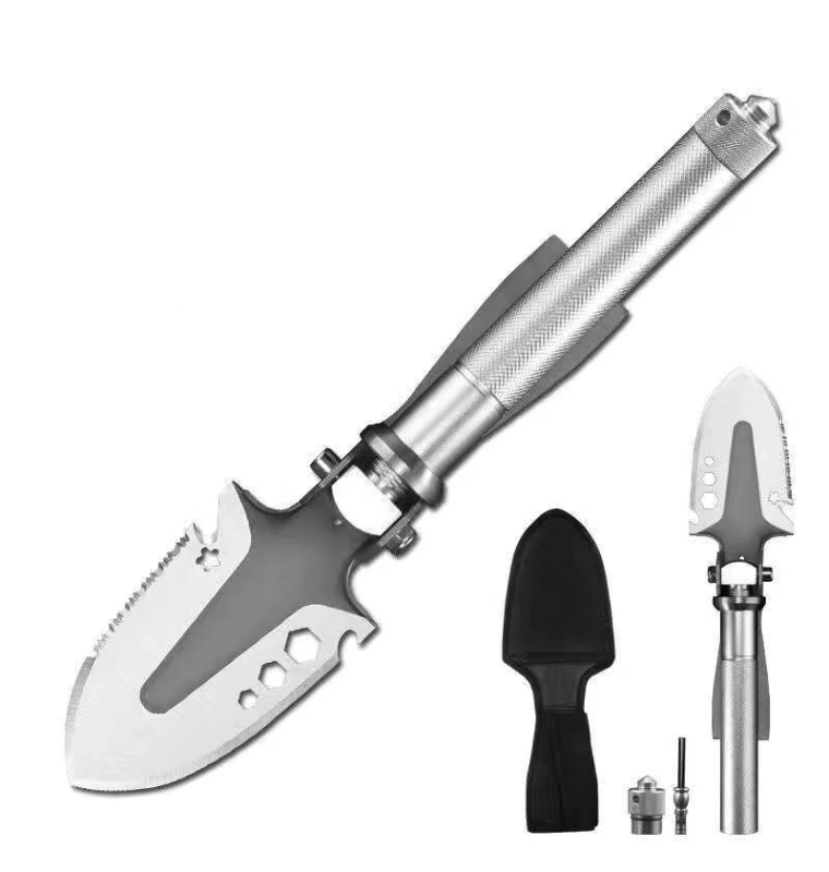 Three-in-one tool: shovel, hoe, and pickaxe