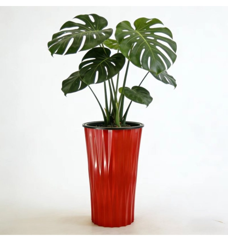 Double-layer tall plastic flower pot