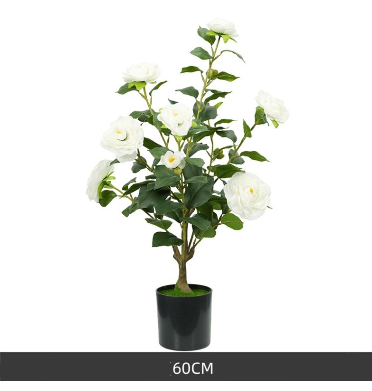 Artificial white camellia potted plants 60-210 cm