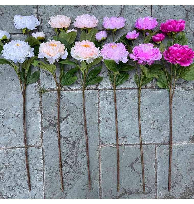 Artificial peony with 3 flowers