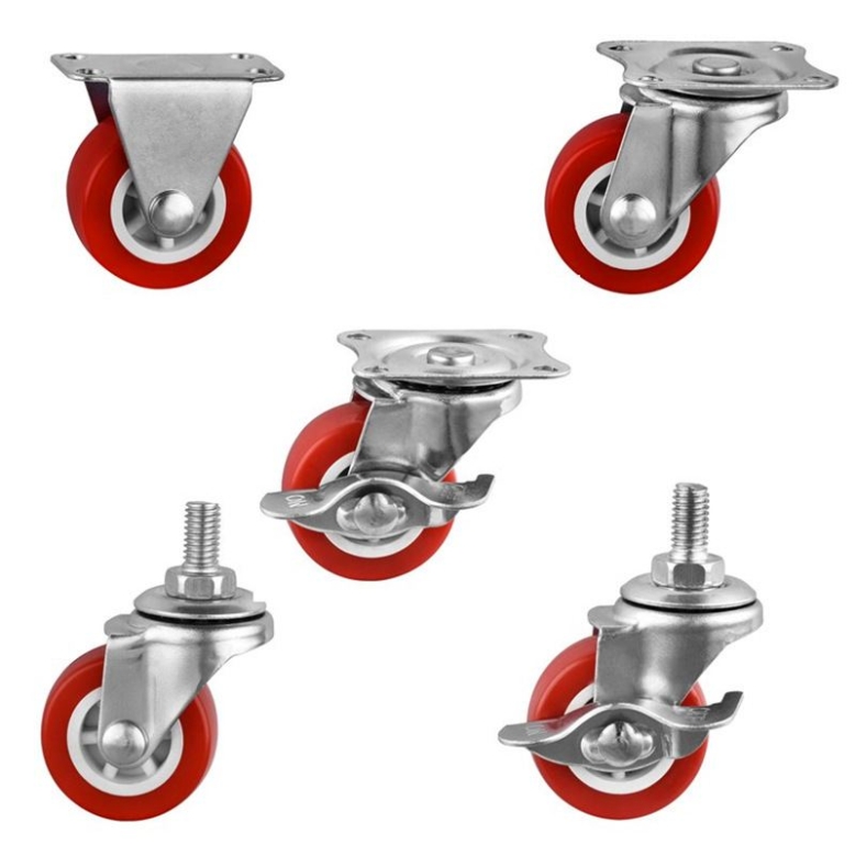 1.5-inch, 2-inch, 2.5-inch and 3-inch Red PVC Furniture Caster