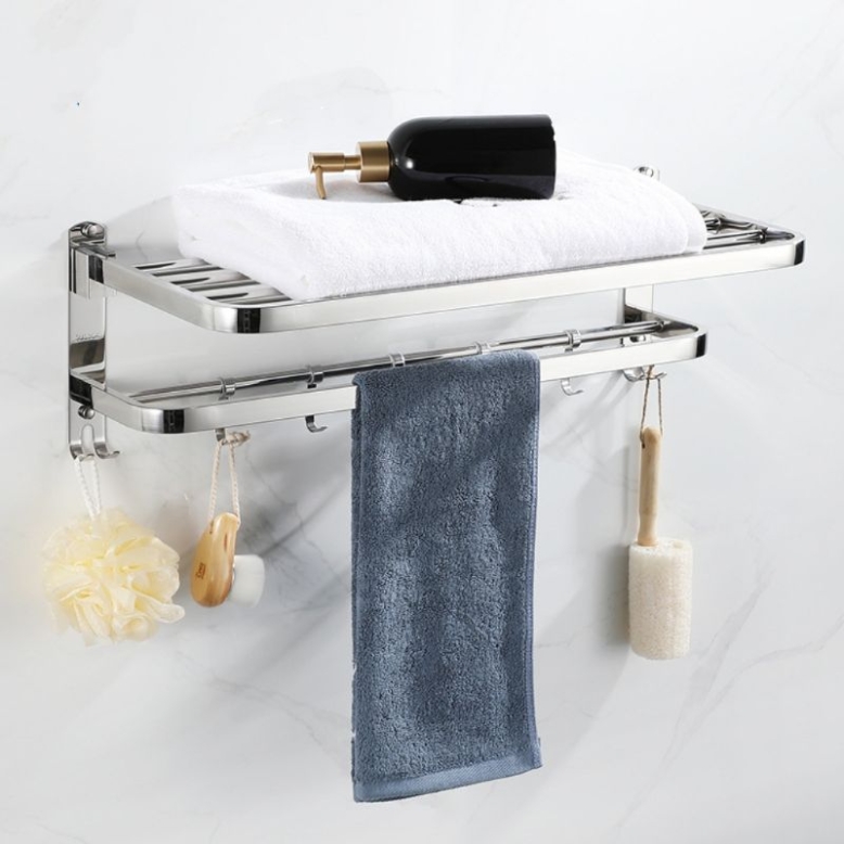 Stainless steel bathroom shelf