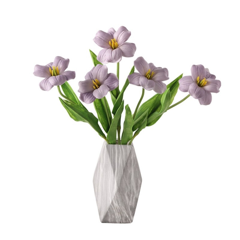 Artificial flowering tulips