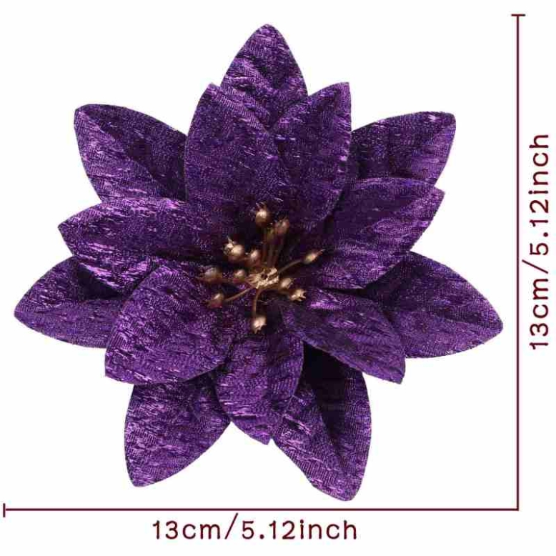 Artificial Christmas Flower Head In Various Colors