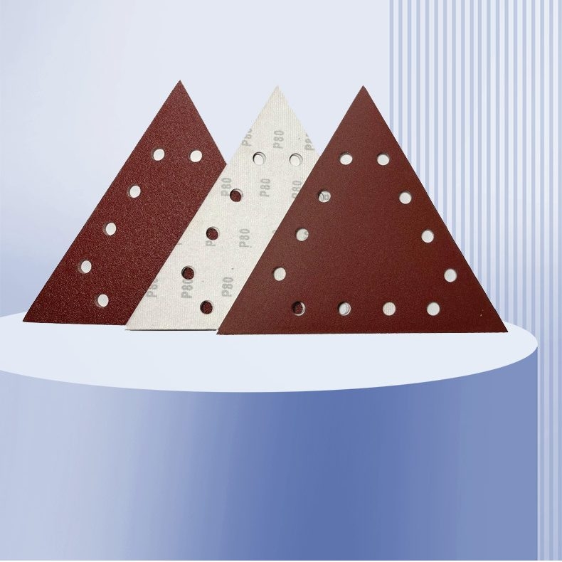 288mm triangle Flocked Red Sandpaper with holes