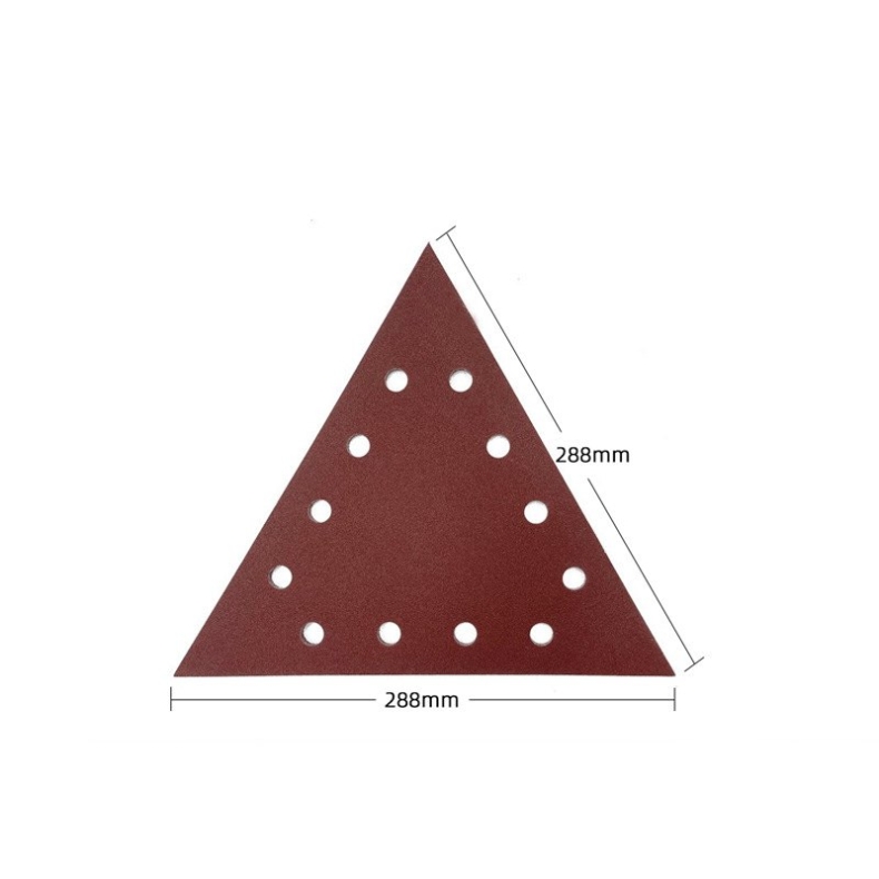 288mm triangle Flocked Red Sandpaper with holes