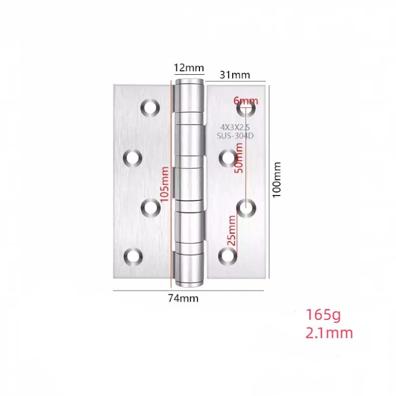 4-inch and 5-inch stainless steel hinges