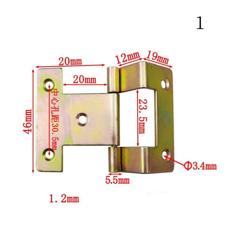 Iron three-fold hinge