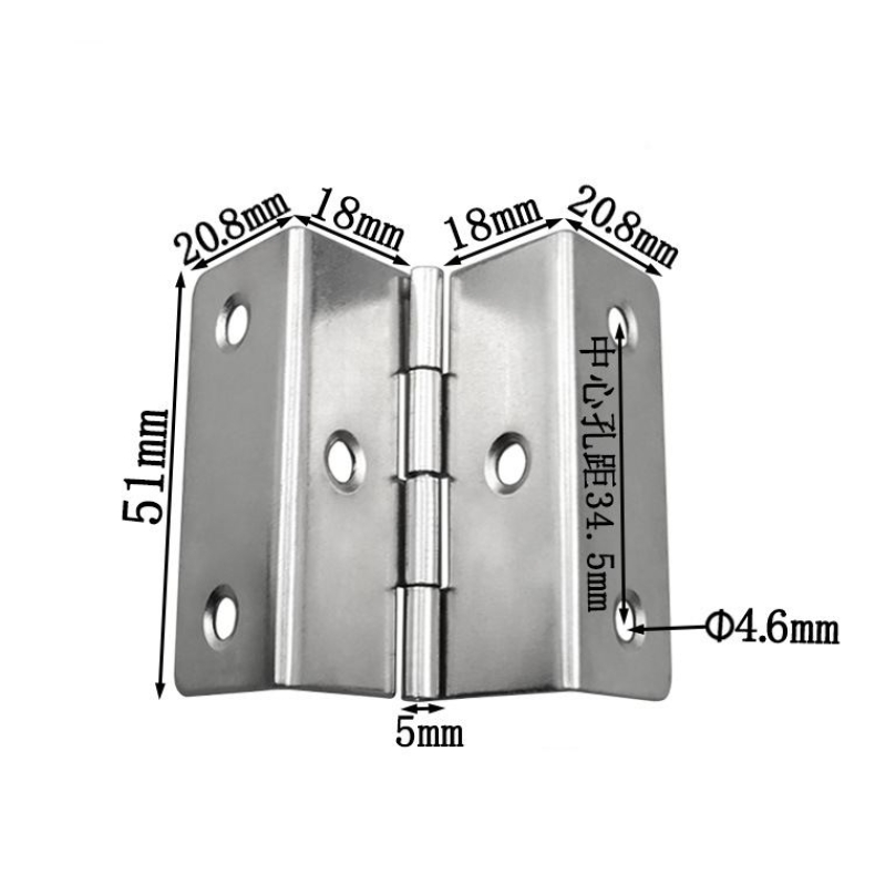 Four-fold hinge with six holes