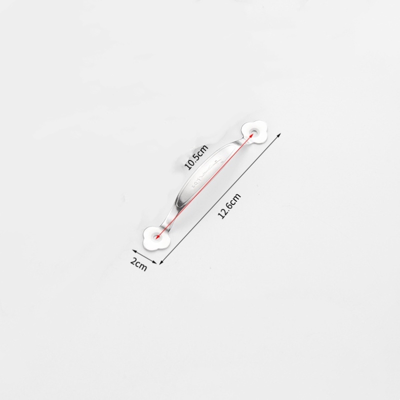 Stainless steel bow-shaped handle with plum blossom pattern